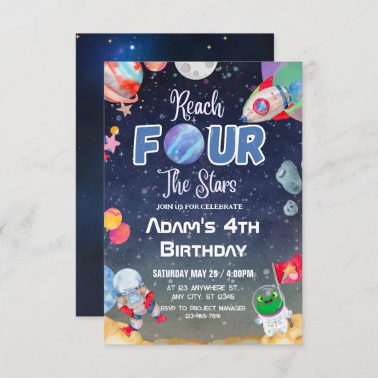 Bereik VIER De Sterren Buitenruimte Vierde Kaart (Voorkant / Achterkant)