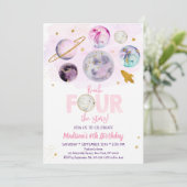 Bereik VIER de sterren sterrenroze gouddag Kaart (Staand voorkant)