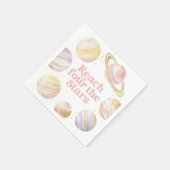 Bereik vier sterren buiten ruimte 4e verjaardag servet (Hoek)