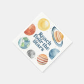 Bereik vier sterren buiten ruimte 4e verjaardag servet (Hoek)