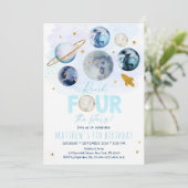 Bereik vier sterren de blauwe ruimte op zaterdag kaart (Staand voorkant)