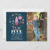 Bereik VIER Sterren De Marine Space Photo Verjaard Kaart (Voorkant)