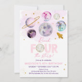 Bereik vier sterren de roze ruimte van zaterdag kaart (Voorkant)