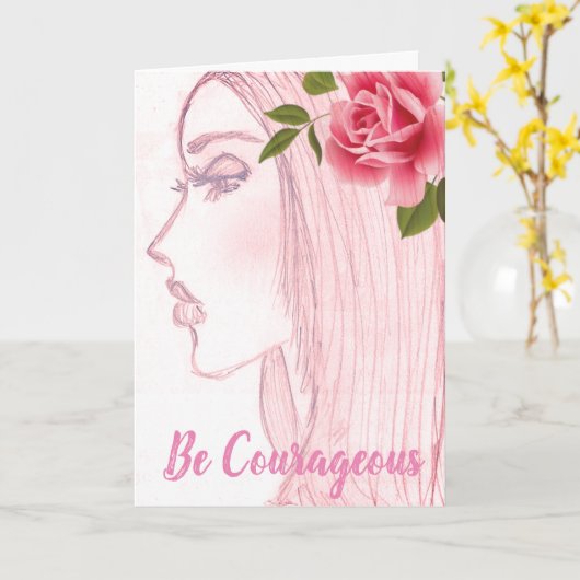 Bereik voor de Cure Collectie: Wees moedig Kaart (Gele Bloem)