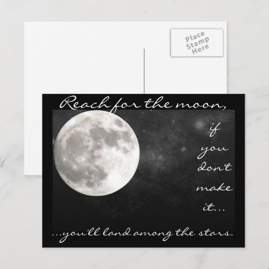 Bereik voor de maan..... briefkaart (Voorkant / Achterkant)