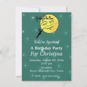 Bereik voor de Moon Birthday Man Ladder White Star Kaart