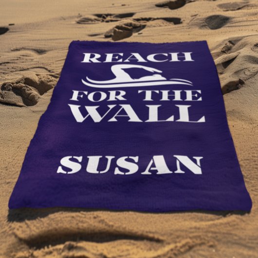 Bereik voor de muur Zwemmer Naam Strandlaken