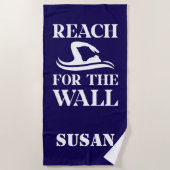 Bereik voor de muur Zwemmer Naam Strandlaken (Voorkant)