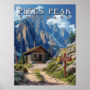 Bereik voor de Piek: Pikes Peak, Colorado Poster