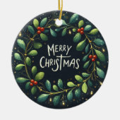 Bereik voor de Pine-kegels van het Kerstsucces Keramisch Ornament (Voorkant)