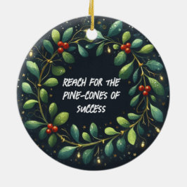 Bereik voor de Pine-kegels van het Kerstsucces Keramisch Ornament