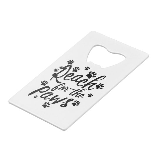 Bereik voor de pols-typografie creditkaart flessenopener (Voorkant Gekanteld)