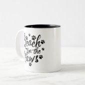 Bereik voor de pols-typografie tweekleurige koffiemok (Voorkant links)