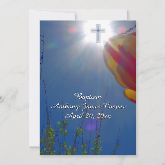 Bereik voor de Sky Baby Boy Dopen Kaart (Voorkant)