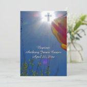 Bereik voor de Sky Baby Boy Dopen Kaart (Staand voorkant)