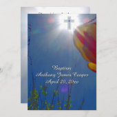 Bereik voor de Sky Baby Boy Dopen Kaart (Voorkant / Achterkant)