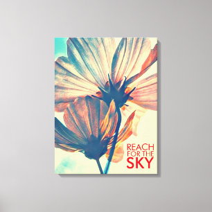 Bereik voor de Sky Cosmos Flower Canvas Afdruk