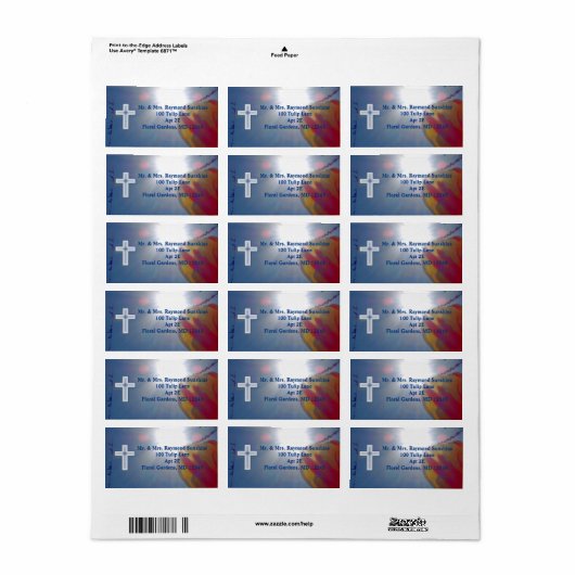 Bereik voor de Sky FIRST COMMUNION MET CROSS Etiket (Full Sheet)