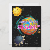 BEREIK VOOR DE STARS FEESTDAGENKAART (Achterkant)