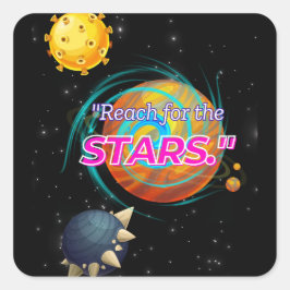 BEREIK VOOR DE STARS VIERKANTE STICKER