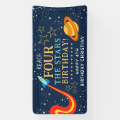 Bereik voor de sterren 4e verjaardag spandoek (Verticaal)