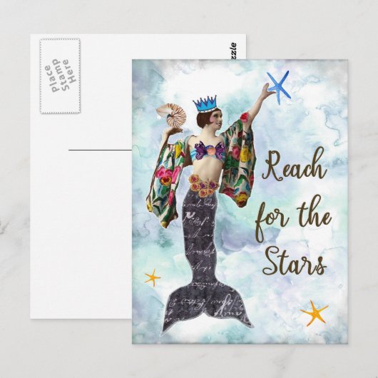 Bereik voor de sterren briefkaart notecard zeemeer (Voorkant / Achterkant)