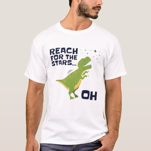 Bereik voor de sterren Funny T-Rex Short Arms T-shirt (Voorkant)