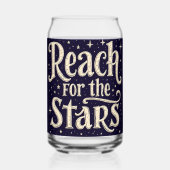 Bereik voor de sterren hemelse typografie kunst blikvorm glas (Voorkant)