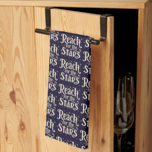 Bereik voor de sterren hemelse typografie kunst theedoek