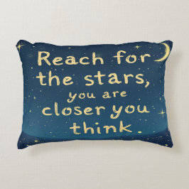 Bereik voor de sterren - Motivatie Inspirerend Accent Kussen