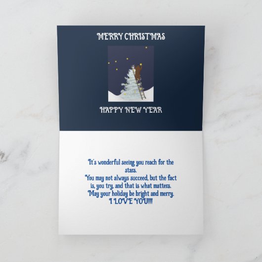 BEREIK VOOR DE STERREN SON KERSTMIS KAART (Binnen)