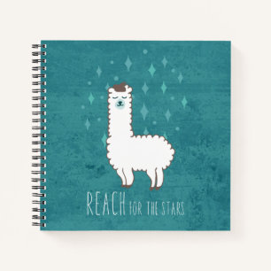"Bereik voor de sterren" Sweet Llama illustratie Notitieboek