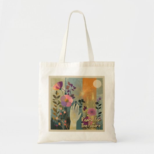 Bereik voor de toekomst – Solarpunk Canvas tas (Voorkant)