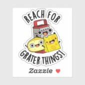 Bereik voor grotere dingen grappige kaas woordspel sticker (Vel)