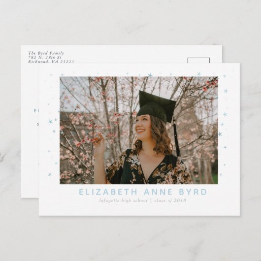 Bereik voor het Stars Afstuderen Briefkaart (Voorkant / Achterkant)