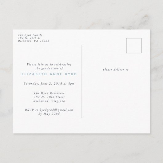 Bereik voor het Stars Afstuderen Briefkaart (Achterkant)