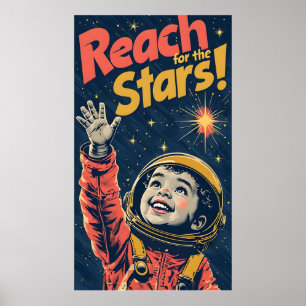 Bereik voor het Stars Kind   kinder-astronaut Poster