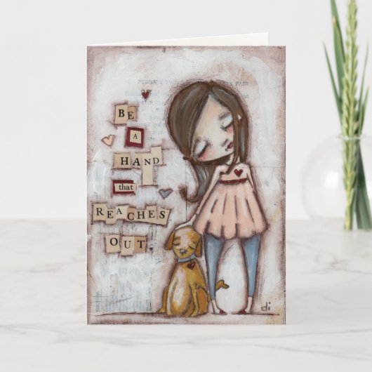 Bereikend Hand - Wenskaart Bedankkaart (Voorkant)