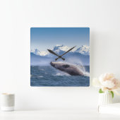 Bereikende hoefijzerwalvis in Alaska Vierkante Klok (Huis)