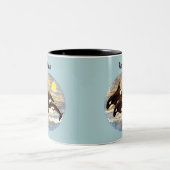 Bereikende Orca, Waterverven van de Koerdische Wal Tweekleurige Koffiemok (Center)