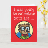 Bereken Verjaardag Lange Wiskunde Grappig Kaart (Gele Bloem)