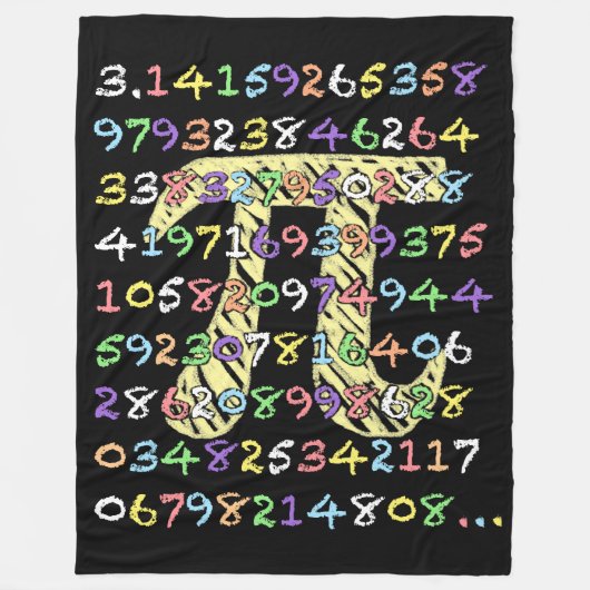 Berekende Fun en kleurrijke Chalkboard-Style Pi Fleece Deken (Voorkant)