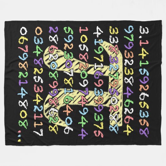 Berekende Fun en kleurrijke Chalkboard-Style Pi Fleece Deken (Voorkant (Horizontaal))
