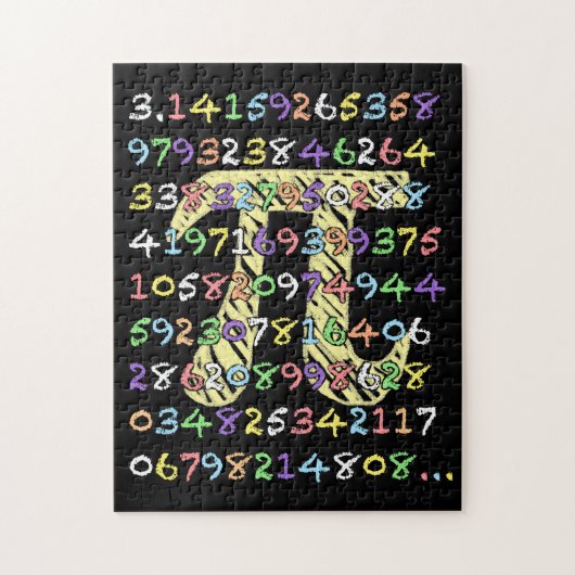 Berekende Fun en kleurrijke Chalkboard-Style Pi Legpuzzel (Verticaal)