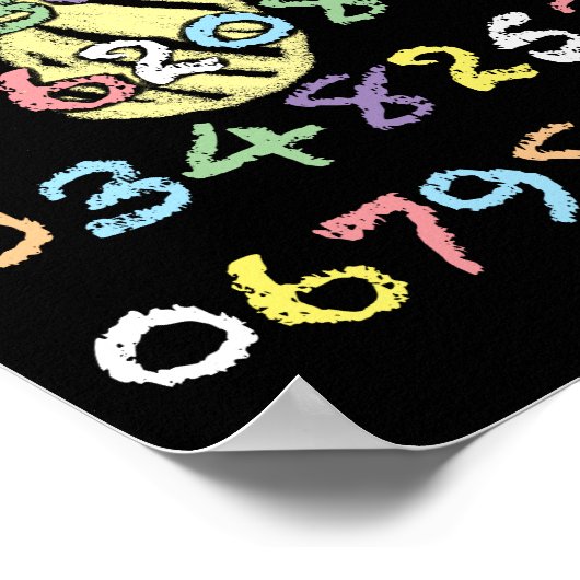 Berekende Fun en kleurrijke Chalkboard-Style Pi Poster (Hoek)