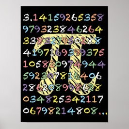Berekende Fun en kleurrijke Chalkboard-Style Pi Poster