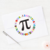 Berekende kleurrijke en vun cirkel van Pi Ronde Sticker (Envelop)
