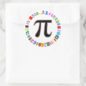Berekende kleurrijke en vun cirkel van Pi Ronde Sticker (Tas)