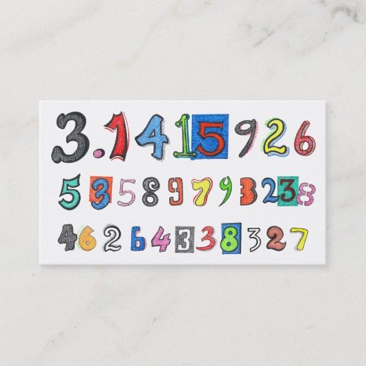 Berekende kleurrijke Pi Visitekaartje (Voorkant)