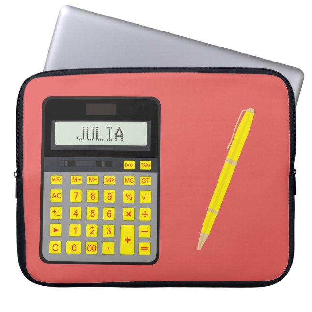 Berekening en pen laptop sleeve (Voorkant)